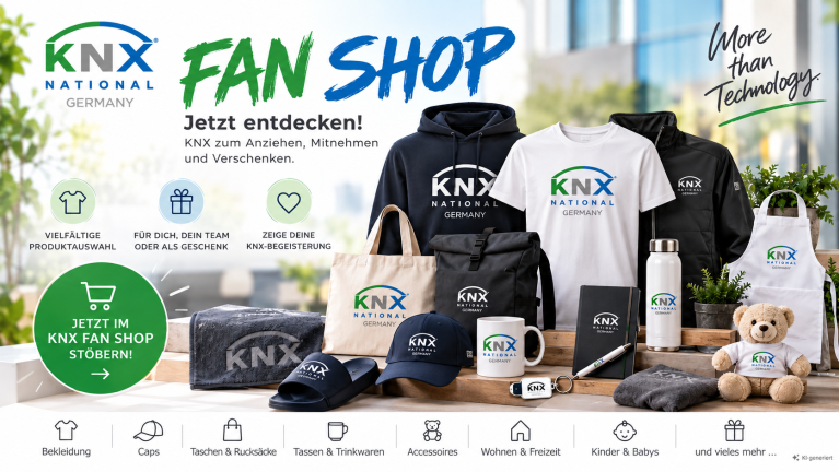 KNX zum Anziehen, Mitnehmen und Verschenken: Unser neuer Fan Shop ist online!